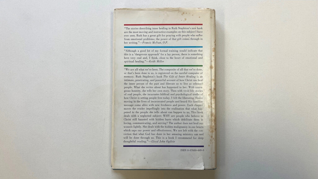 A Pastoral Review of The Gift of Inner Healing by Ruth Stapleton.